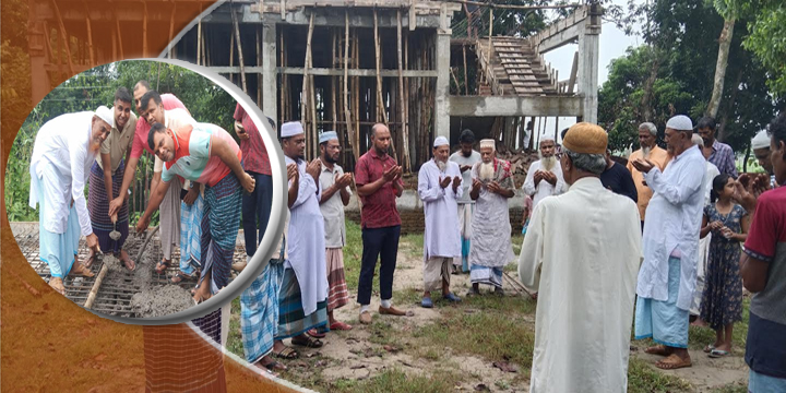 হোমনায় দ্বিতল বিশিষ্ট দৃষ্টিনন্দন জামে মসজিদের ছাদ ঢালাই কাজের উদ্বোধন