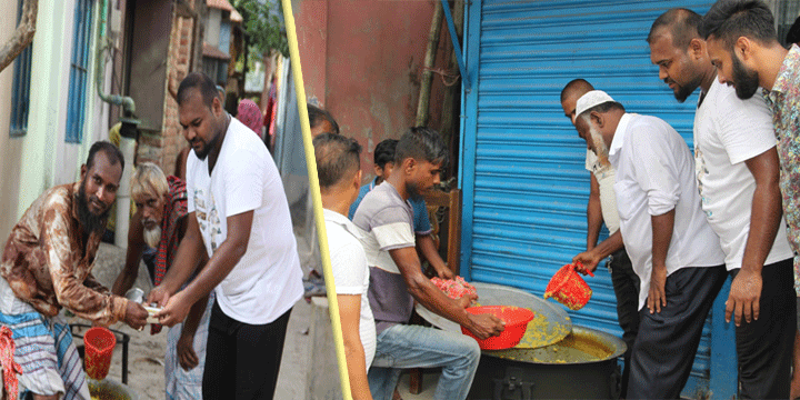 সাভারের যাদুরচরে ডক্টর কিয়ামের পরিবারের পক্ষ থেকে অসহায়দের মাঝে খাবার বিতরন